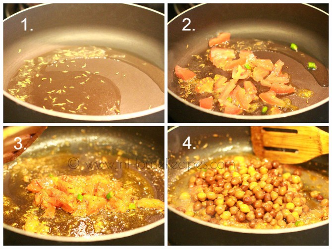 Making Tadka for Kale Chane
