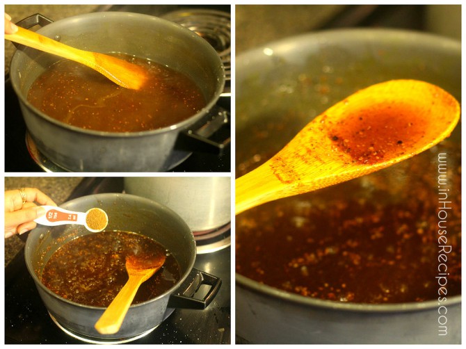 Final steps to making Amchoor chutney