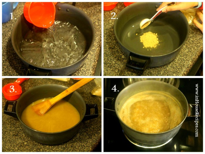 Mixing water with Mango powder for Amchoor chutney