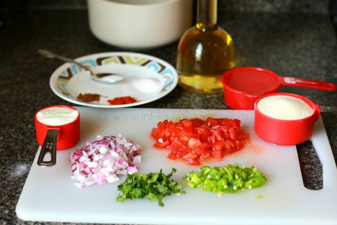 Ingredients for suji pancake