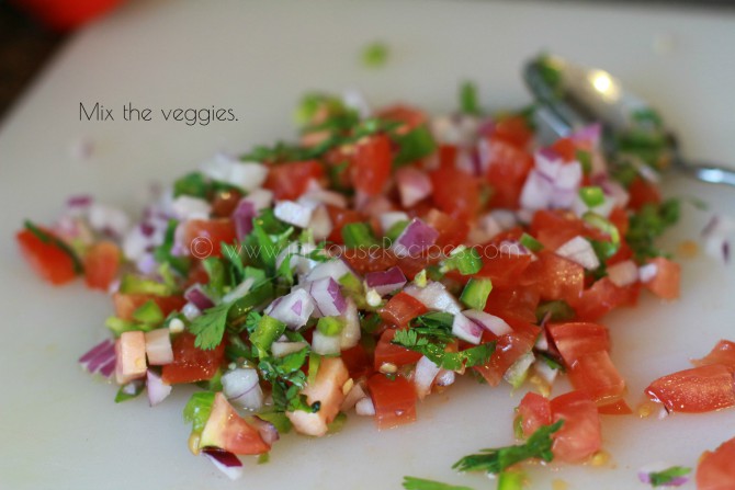 Chop and mix veggies