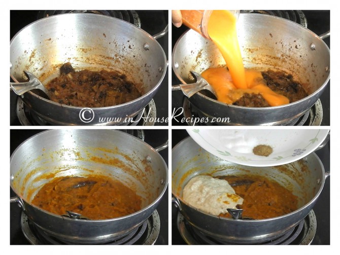 Add Tomato Almond paste to Mughlai gravy