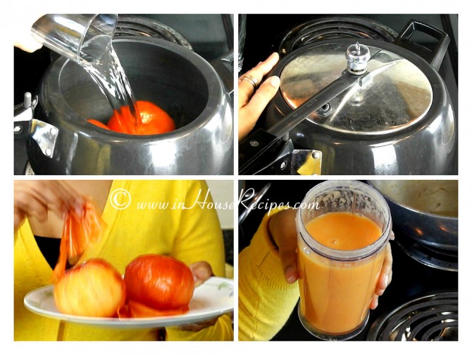 Boil Tomato to remove skin
