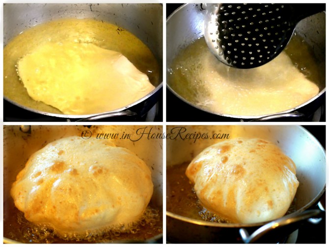 Deep frying bhatura