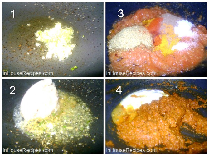 Add ginger and spices in khoya matar makhana curry