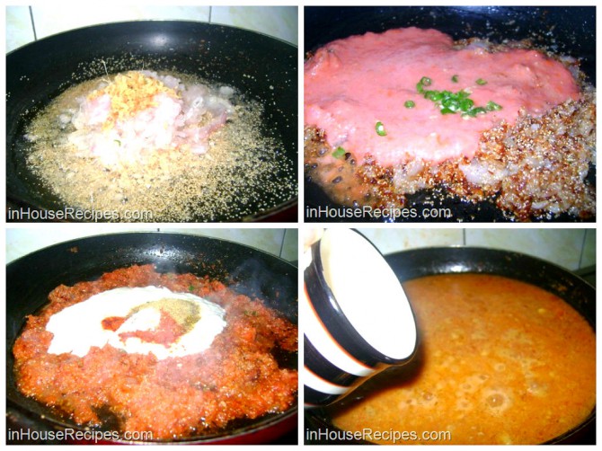 Making curry for mughlai kofta