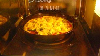Make Veg Pizza in Microwave Convection Oven Recipe - inHouseRecipes