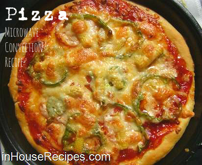 Make Veg Pizza in Microwave Convection Recipe - inHouseRecipes