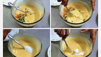 Adding spices to Dhokla paste Adding spices to Dhokla paste