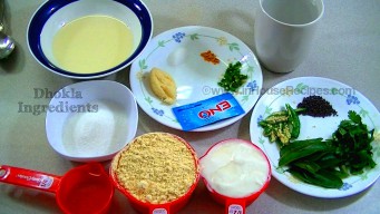 Ingredients for dhokla Ingredients for dhokla