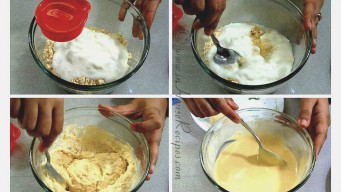 Making Besan paste for Dhokla Making Besan paste for Dhokla