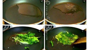 Making tadka or seasoning for dhokla Making tadka or seasoning for dhokla