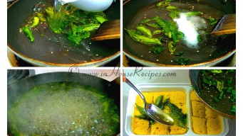 Pour tadka on dhokla Pour tadka on dhokla