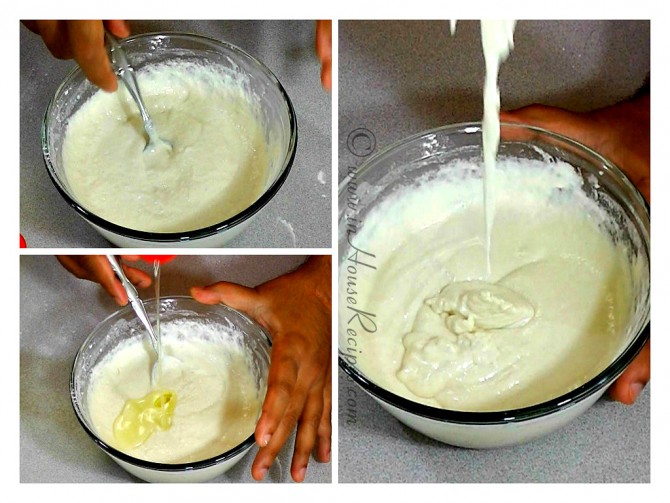 Add Oil to jalebi mix