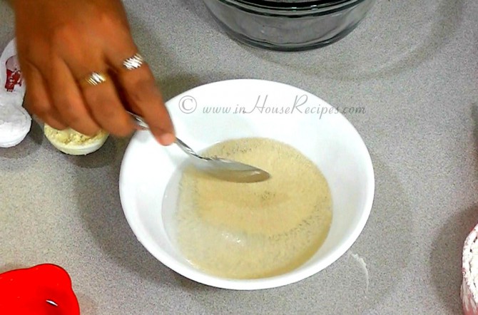 Dilute yeast in water