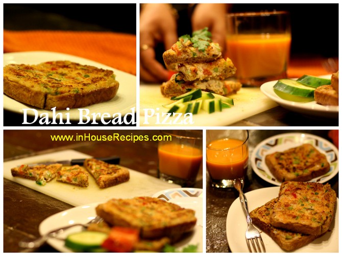 Bread pizza made with Dahi is a snack that you can make within minutes
