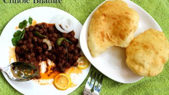 Could not resist a bite while capturing chole bhature Could not resist a bite while capturing chole bhature