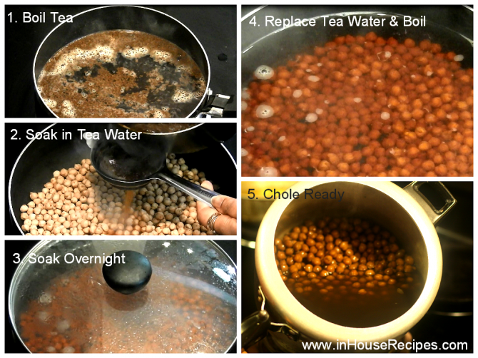 Make black Chole with tea leaves or Black tea