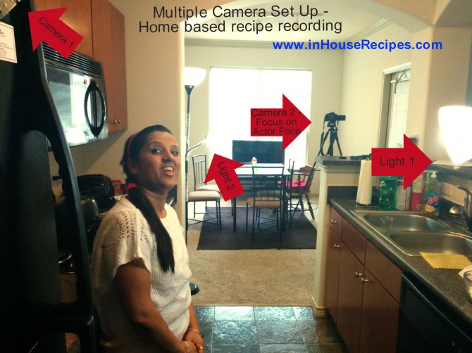 Camera-2 placement for multiple camera home based recipe recording