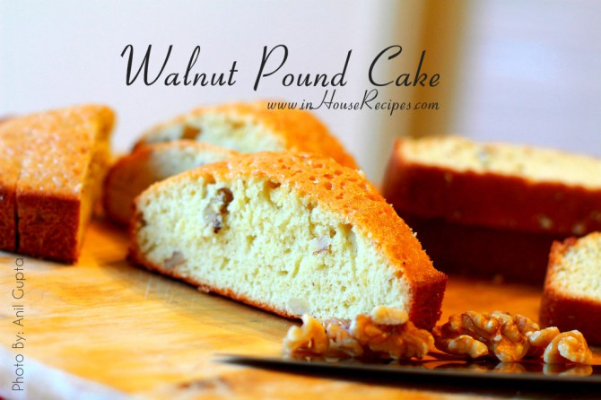 Walnut dry pound cake - Marble shaped sliced pieces