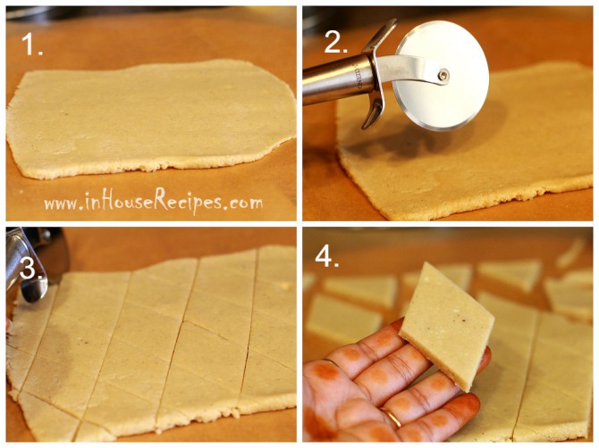 Slice kaju katli into diamond shape