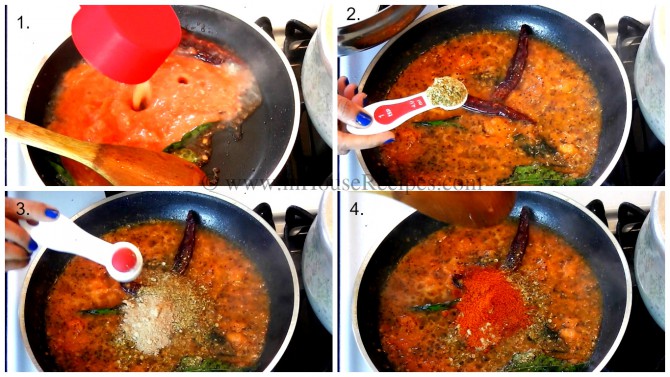 Add spices to Toor dal tadka Add spices to Toor dal tadka