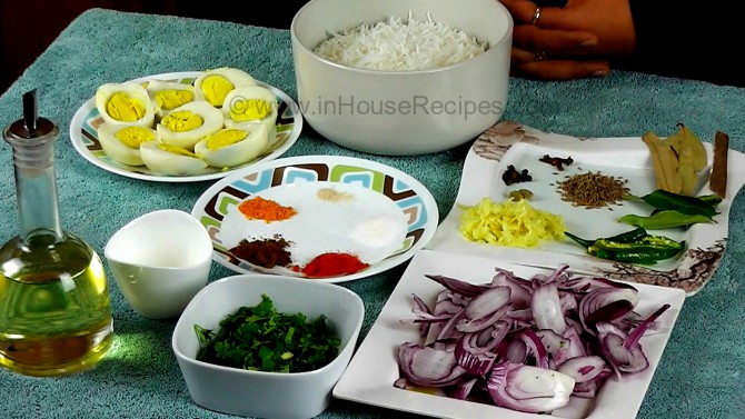 Ingredients for tava egg biryani